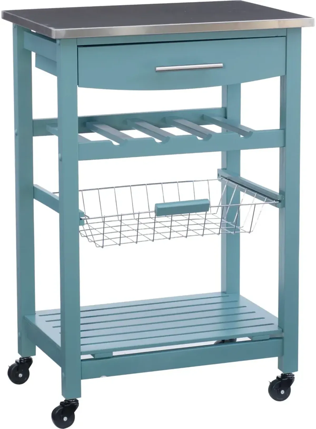 Avon Stainless Steel Kitchen Cart -Blue