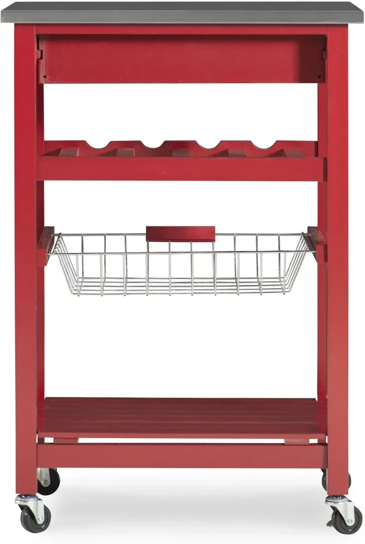 Avon Stainless Steel Kitchen Cart -Red