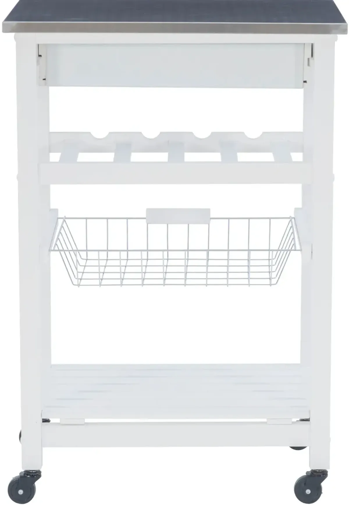 Avon Stainless Steel Kitchen Cart -White