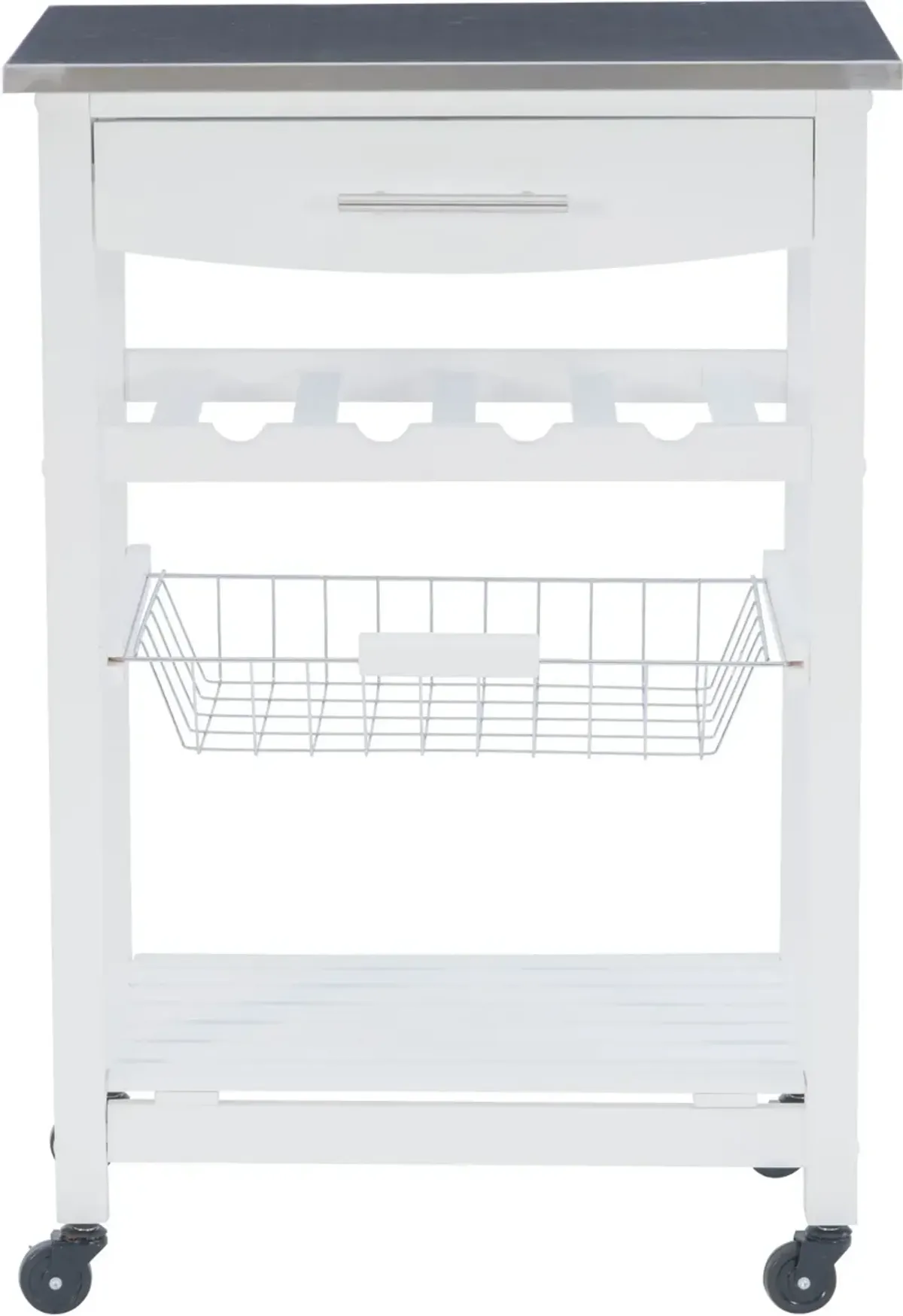 Avon Stainless Steel Kitchen Cart -White