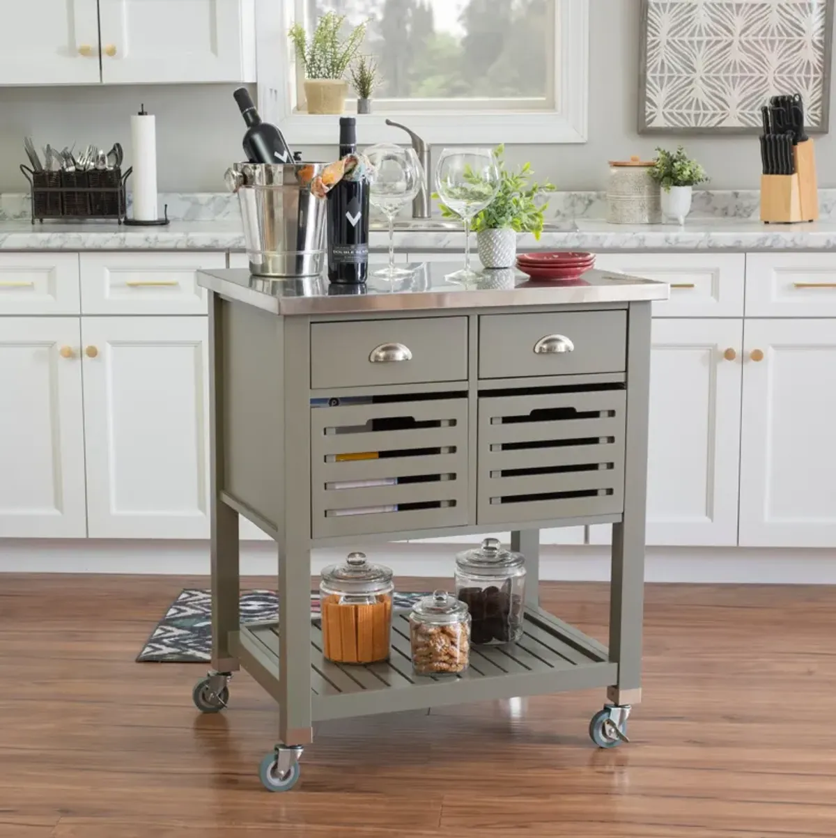 Brighton Kitchen Cart - Gray