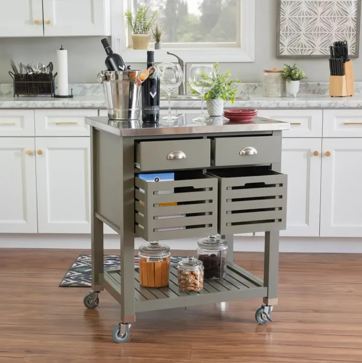 Brighton Kitchen Cart - Gray