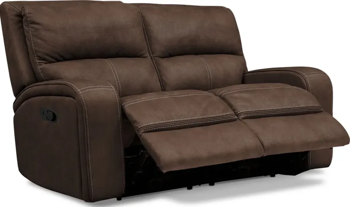 Burke Manual Reclining Loveseat- Brown