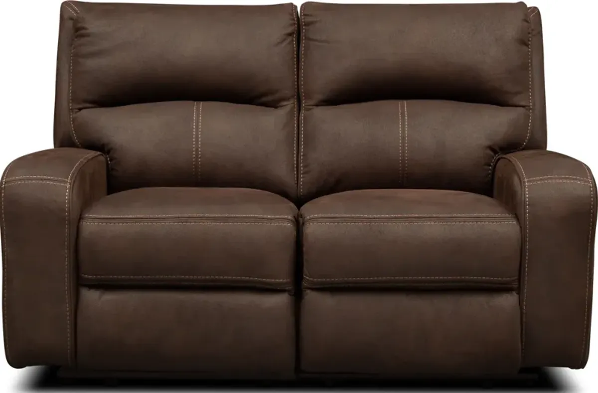 Burke Manual Reclining Loveseat- Brown