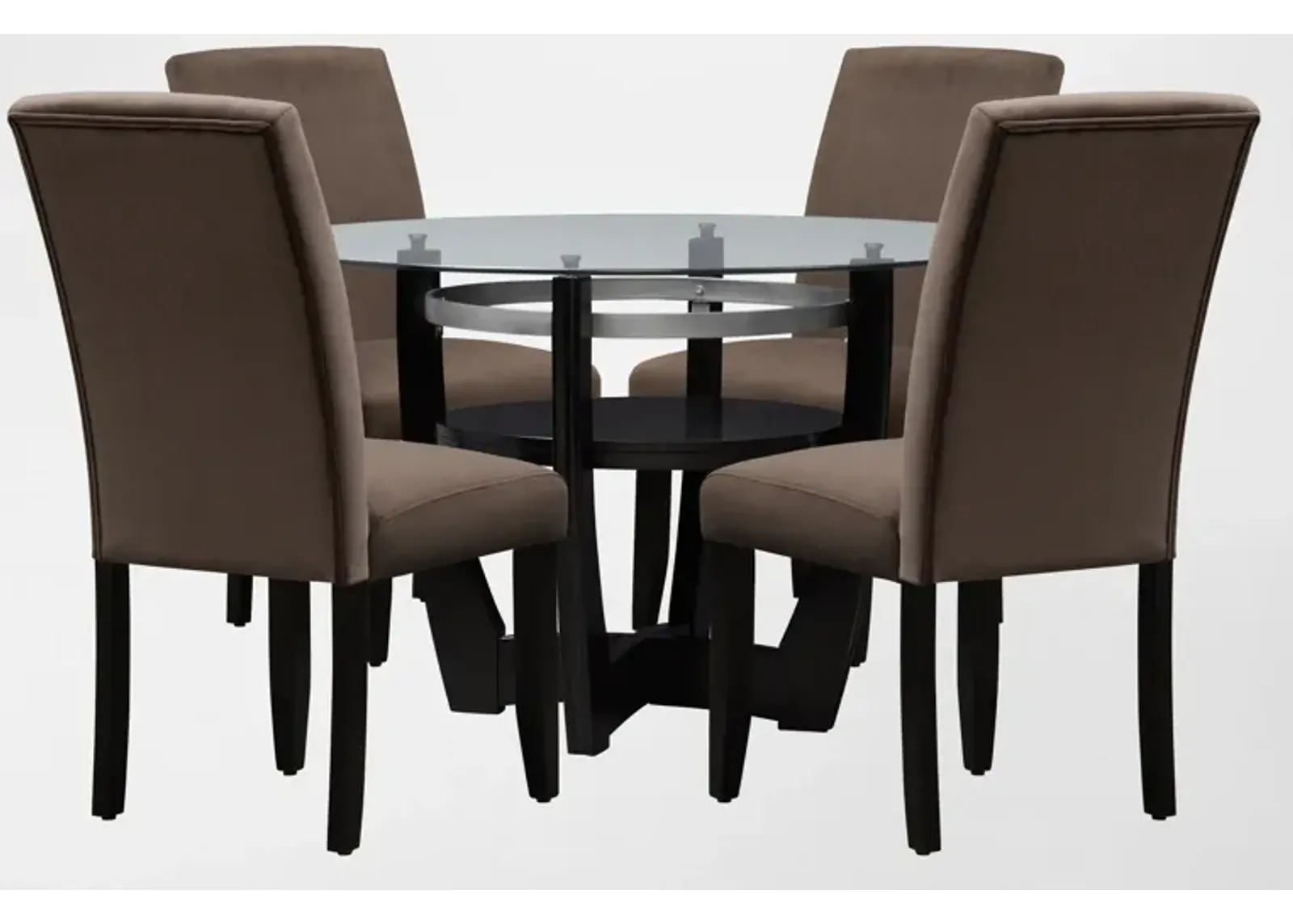 Lennox Dining Table and 4 Dining Chairs - Chocolate