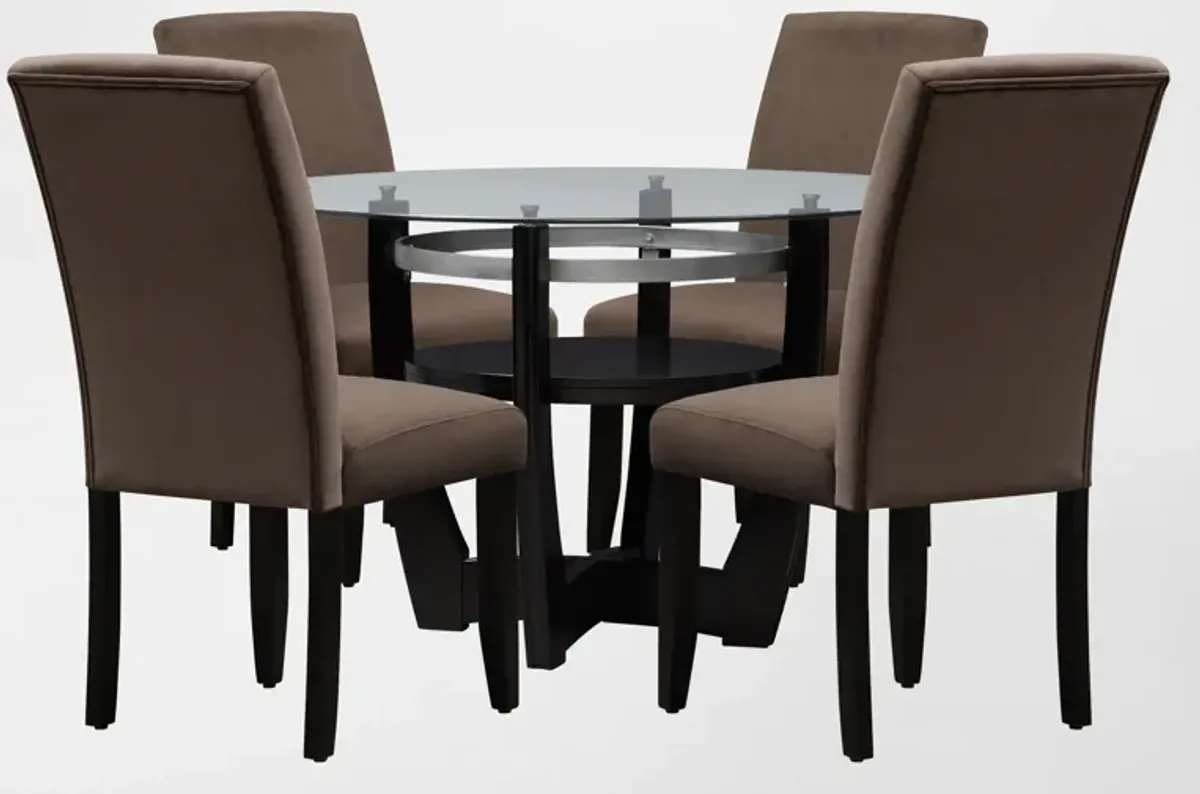 Lennox Dining Table and 4 Dining Chairs - Chocolate