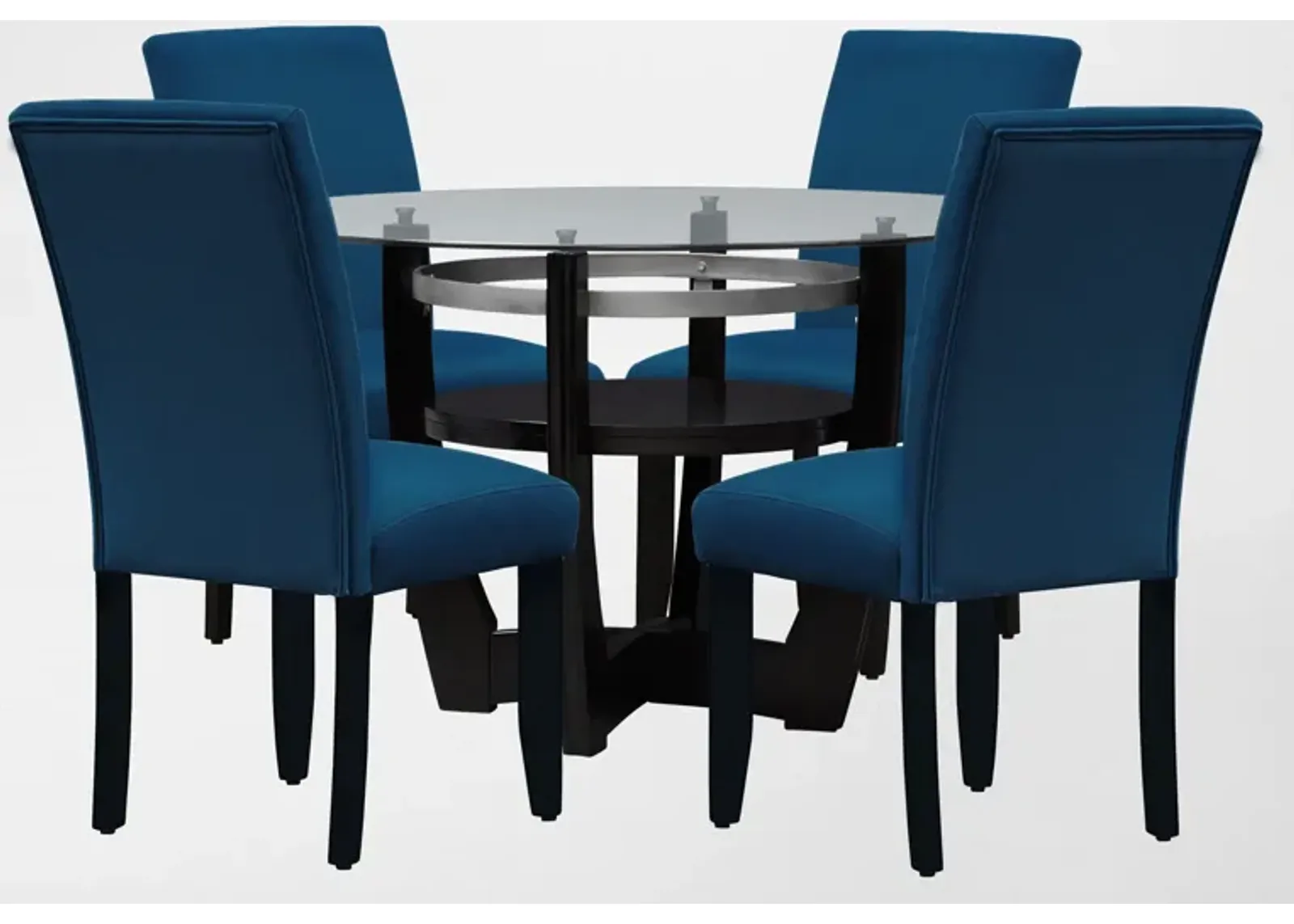 Lennox Dining Table and 4 Dining Chairs - Navy