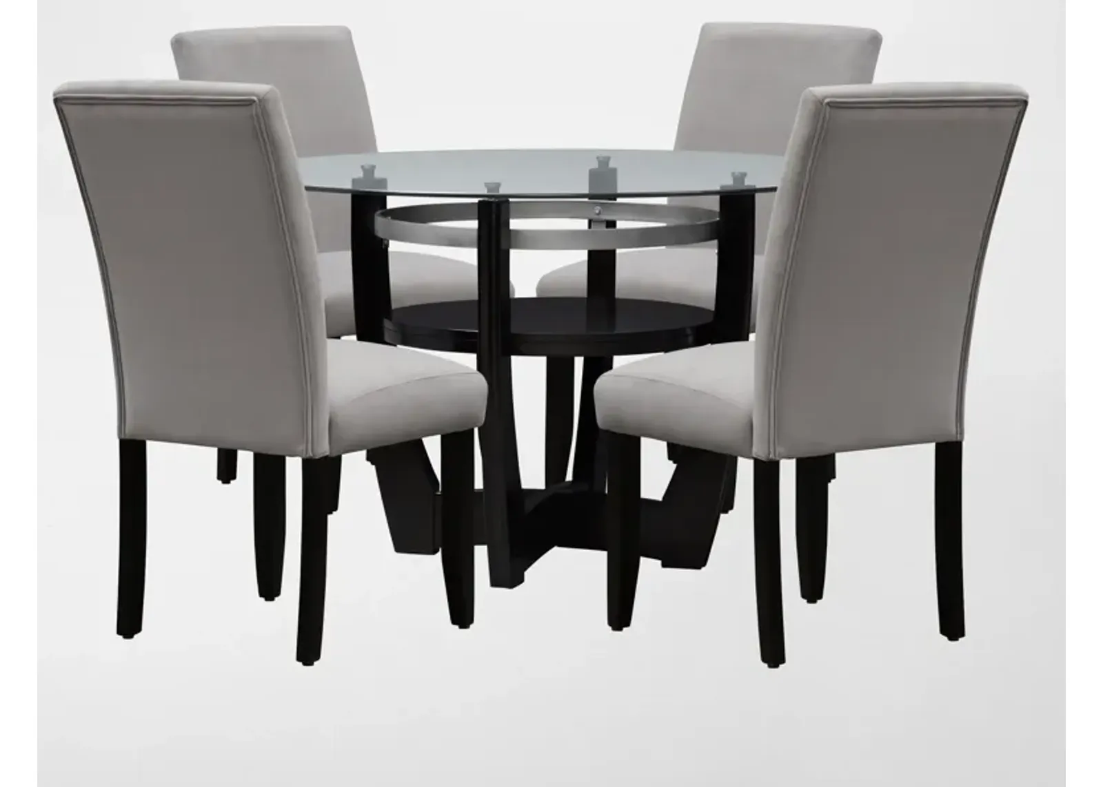 Lennox Dining Table and 4 Dining Chairs - Gray