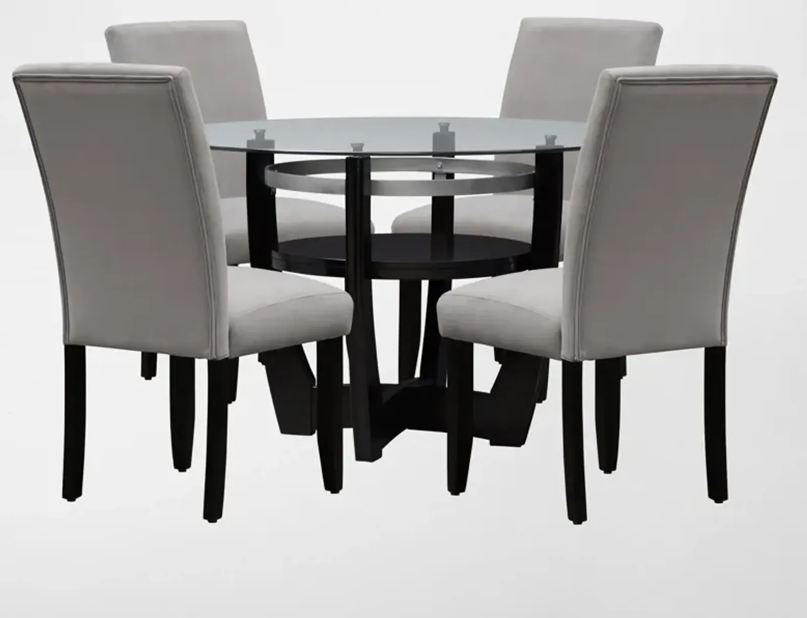 Lennox Dining Table and 4 Dining Chairs - Gray