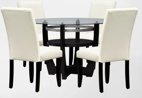 Lennox Dining Table and 4 Dining Chairs - White