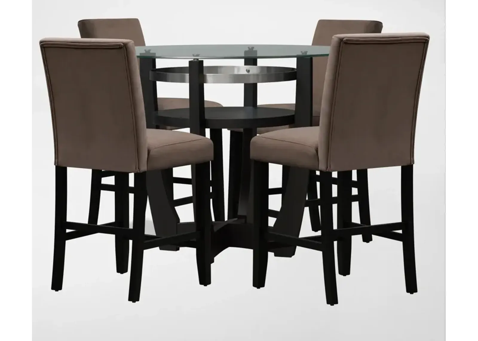 Lennox Counter-Height Dining Table and 4 Stools - Chocolate