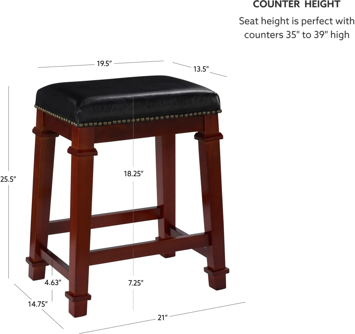 Caleb Counter-Height Stool - Black