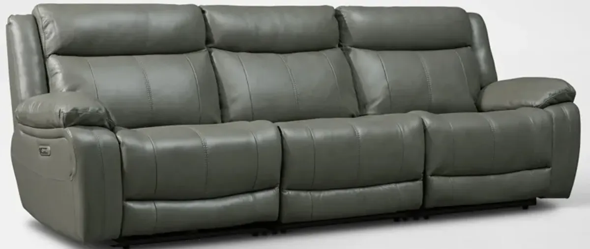 Vince 3-Piece Dual-Power Reclining Sofa - Gray