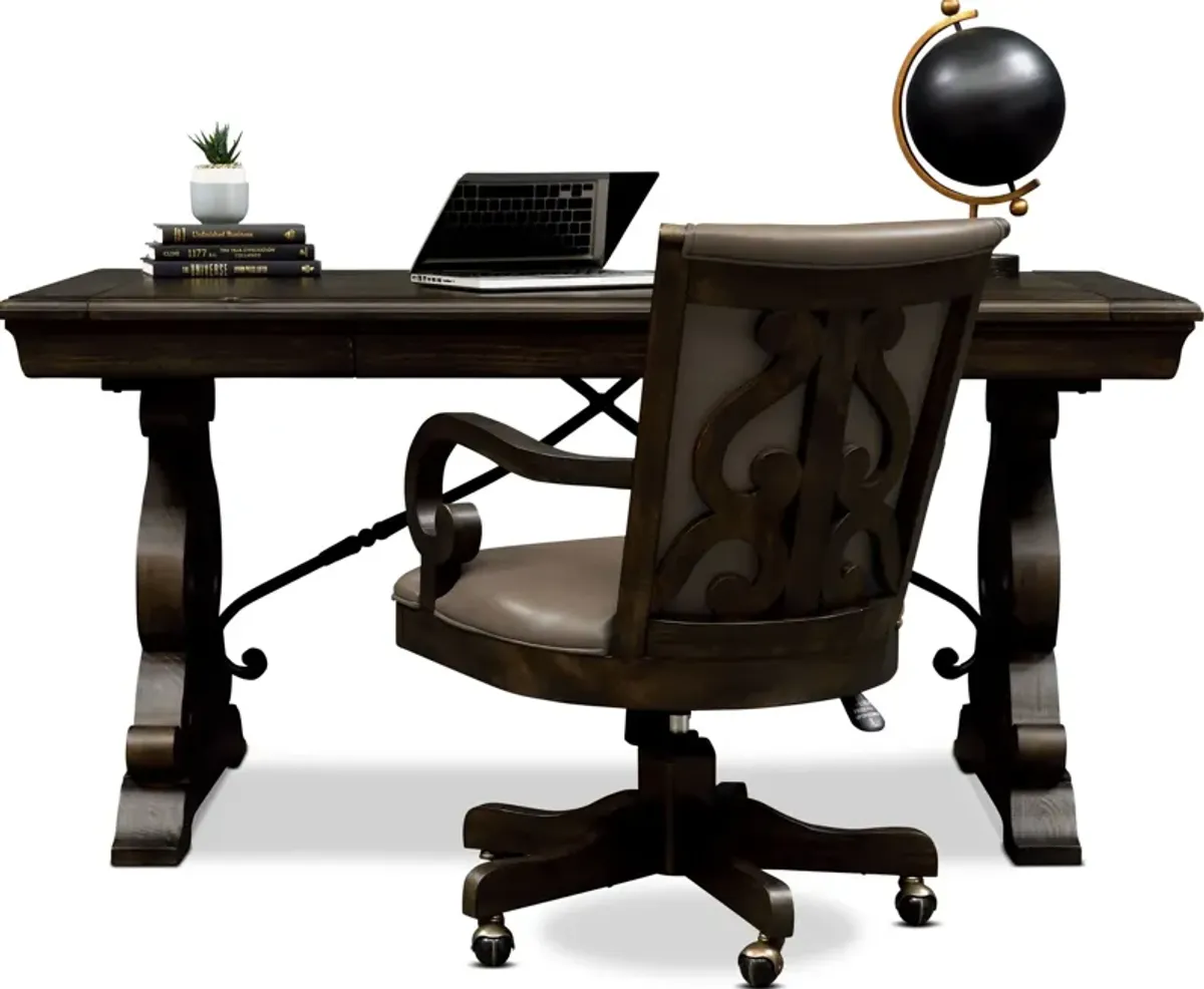 Charthouse Office Desk and Chair Set - Charcoal