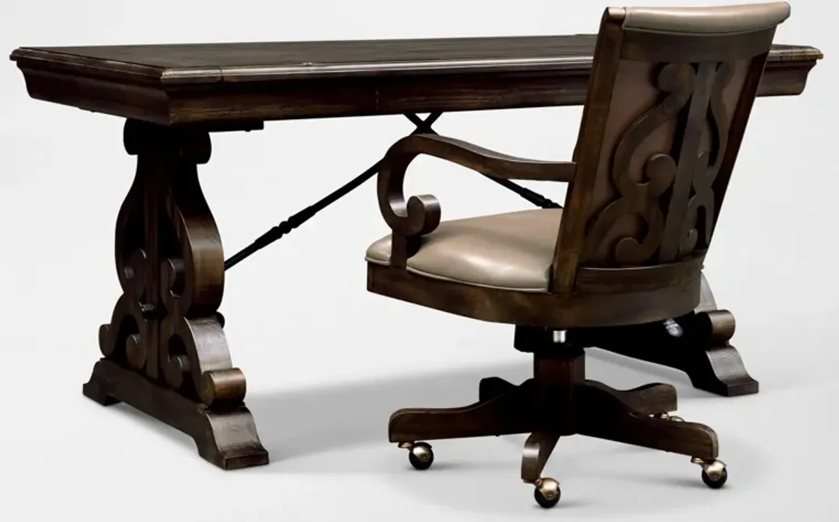 Charthouse Office Desk and Chair Set - Charcoal