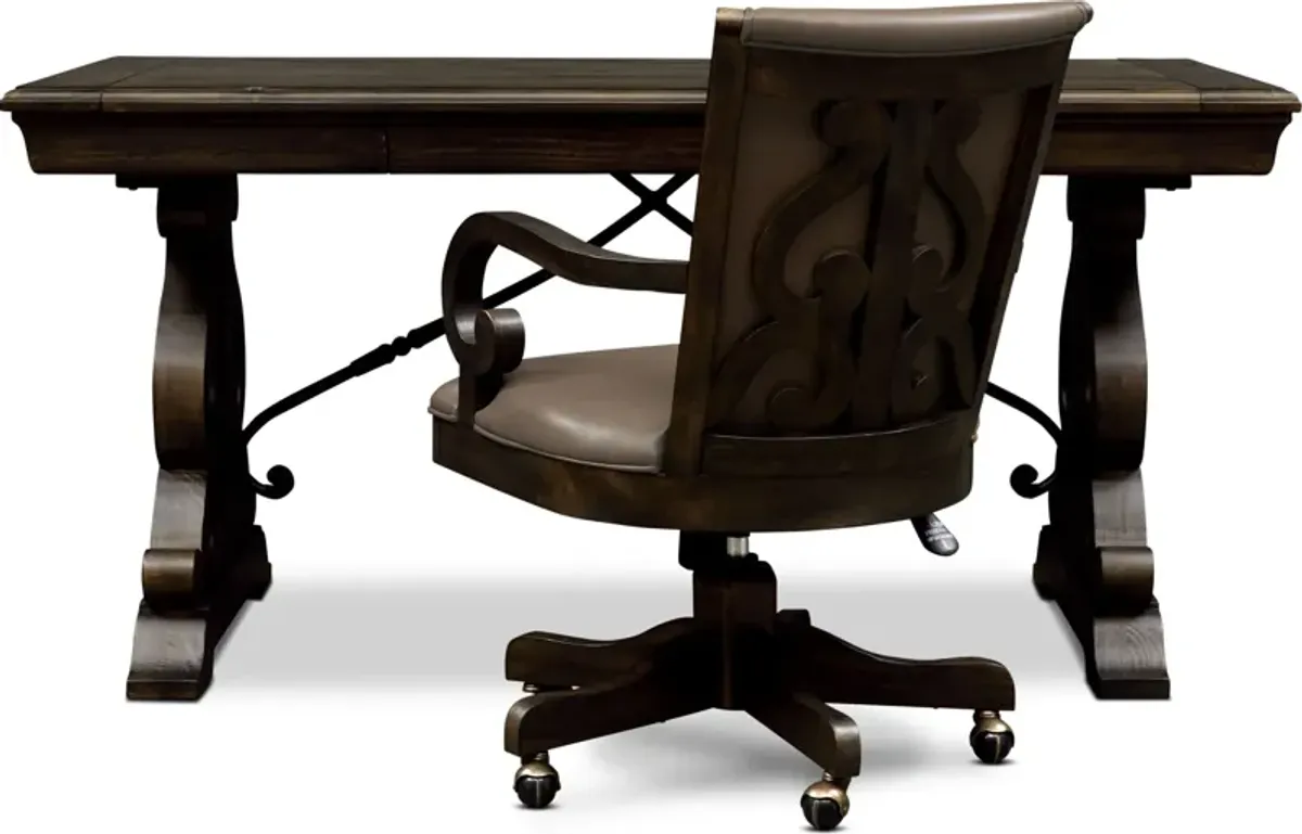 Charthouse Office Desk and Chair Set - Charcoal