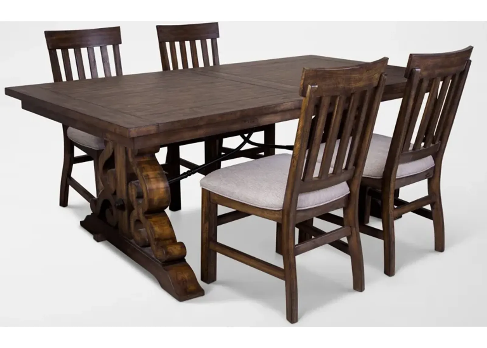 Charthouse Rectangular Extendable Dining Table and 4 Dining Chairs - Nutmeg