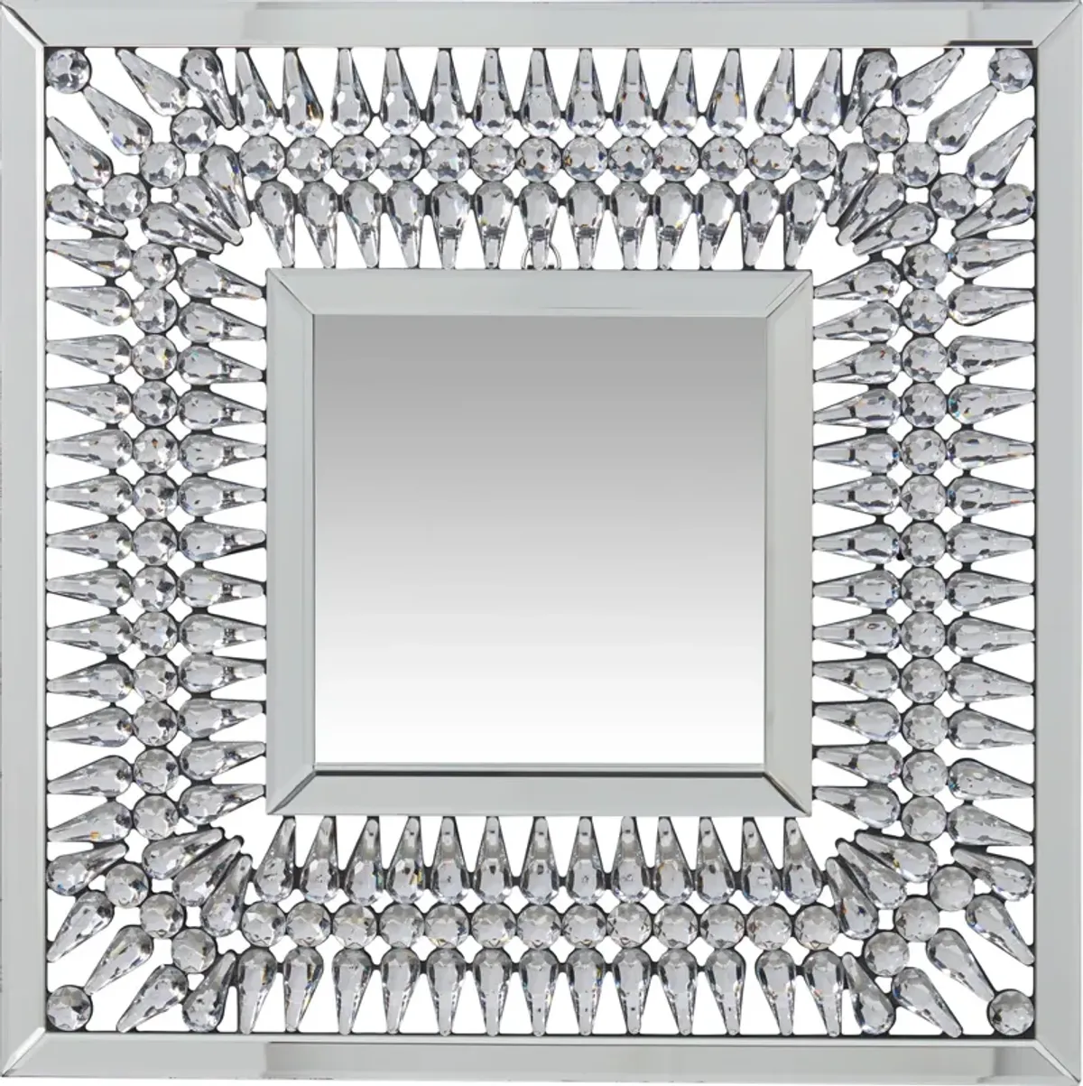 Square Crystal 24'' x 24'' Wall Mirror