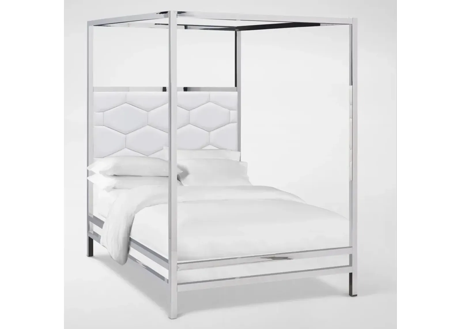 Concerto Queen Canopy Bed - White