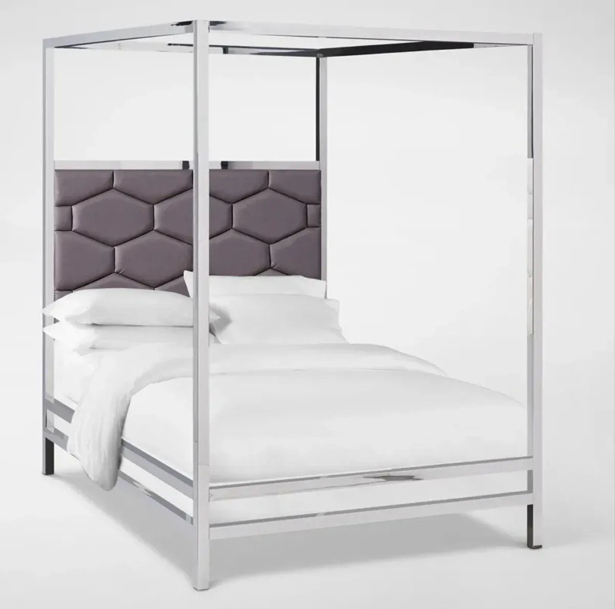 Concerto Queen Canopy Bed - Gray