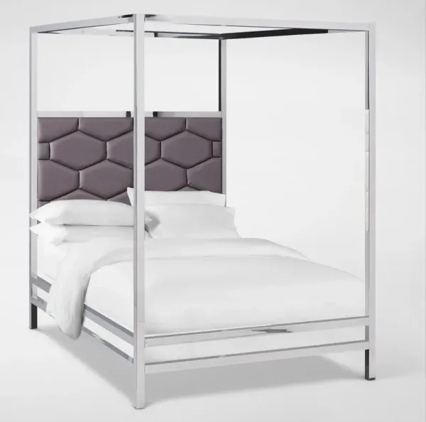 Concerto Queen Canopy Bed - Gray