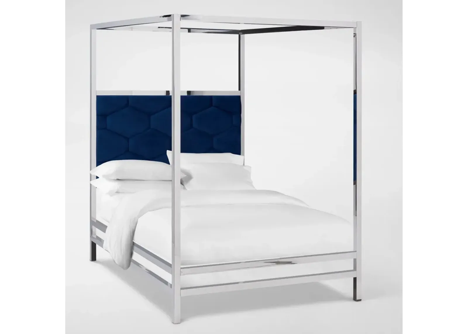 Concerto King Canopy Bed - Blue Velvet