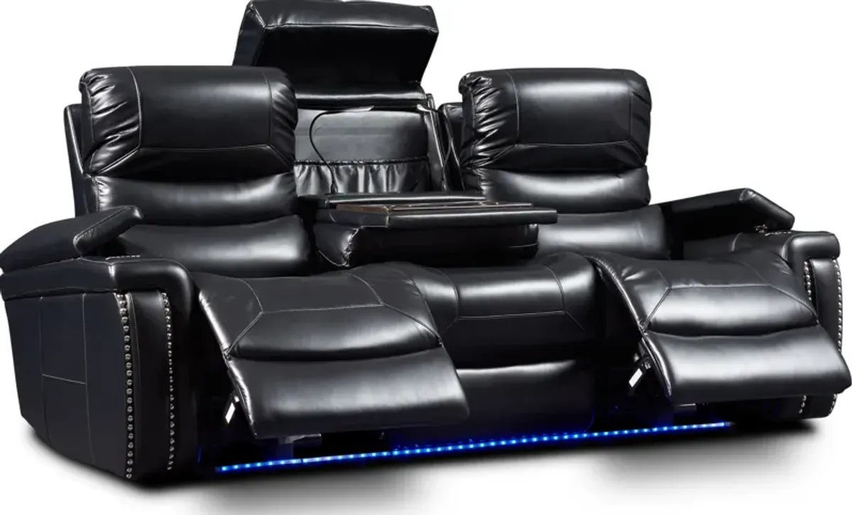 Jackson Triple-Power Reclining Sofa - Black