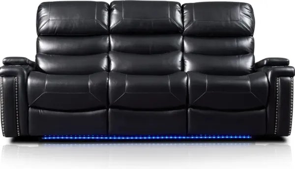 Jackson Triple-Power Reclining Sofa - Black