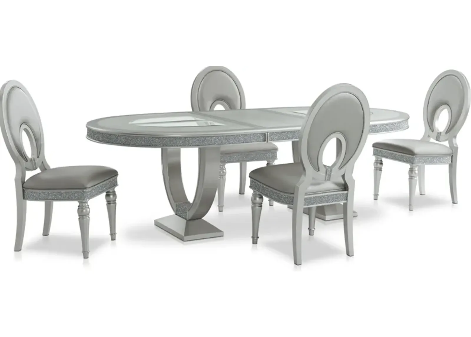 Posh Dining Table and 4 Dining Chairs