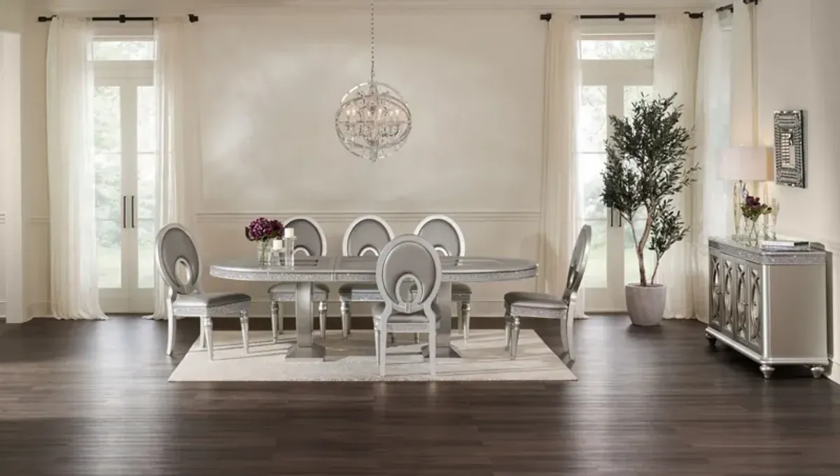 Posh Dining Table and 6 Dining Chairs