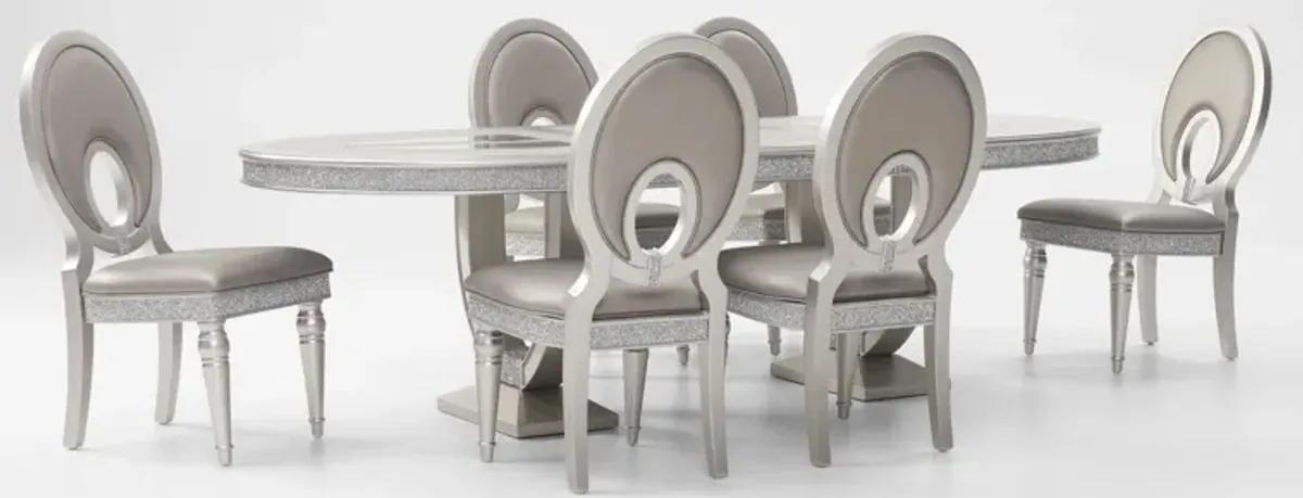 Posh Dining Table and 6 Dining Chairs