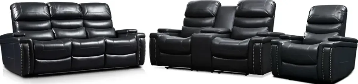 Jackson Triple-Power Reclining Sofa, Loveseat and Recliner - Black