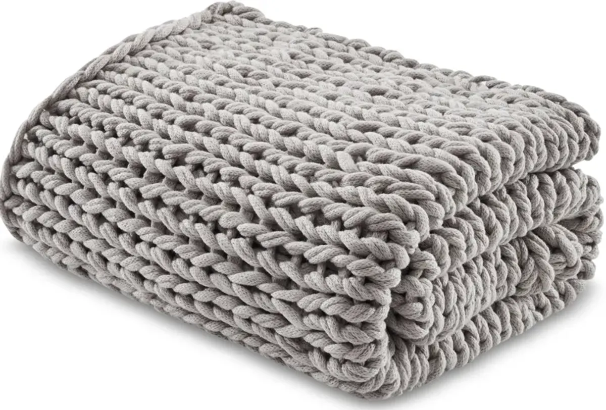 Nora Knit Throw - Gray