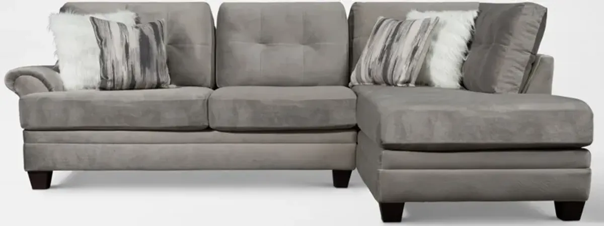 Cordelle 2-Piece Sectional with Right-Facing Chaise - Gray