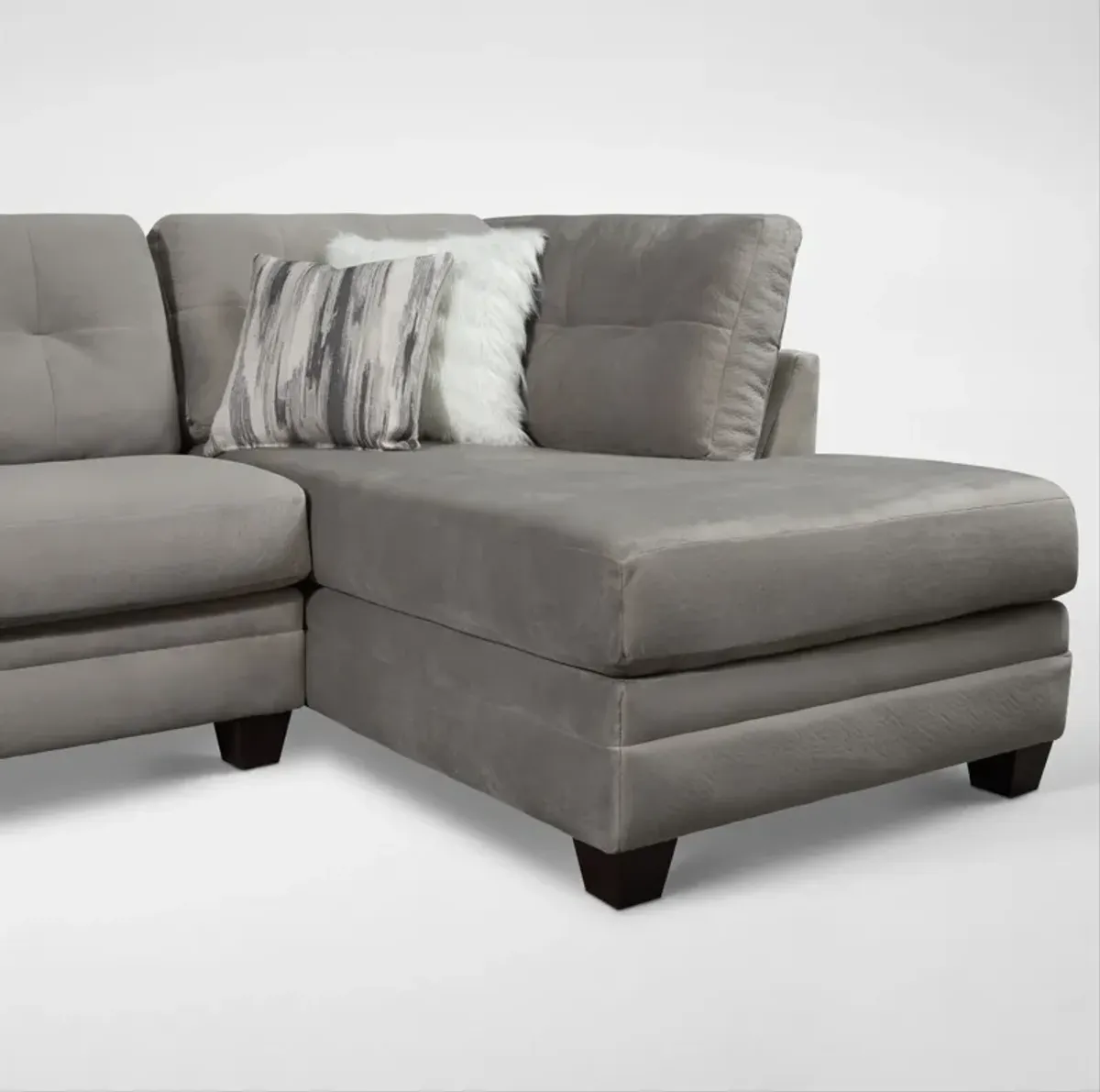 Cordelle 3-Piece Sectional with Right-Facing Chaise - Gray