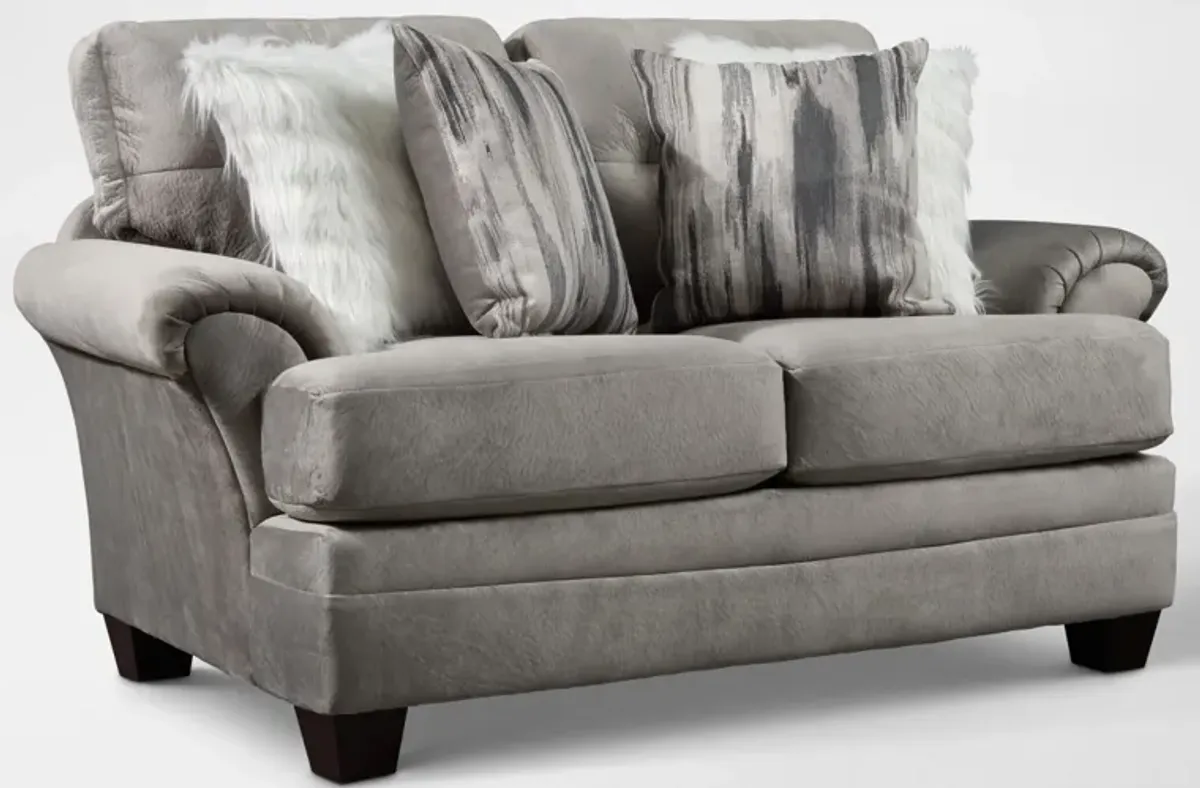 Cordelle Sofa, Loveseat and Swivel Chair - Gray