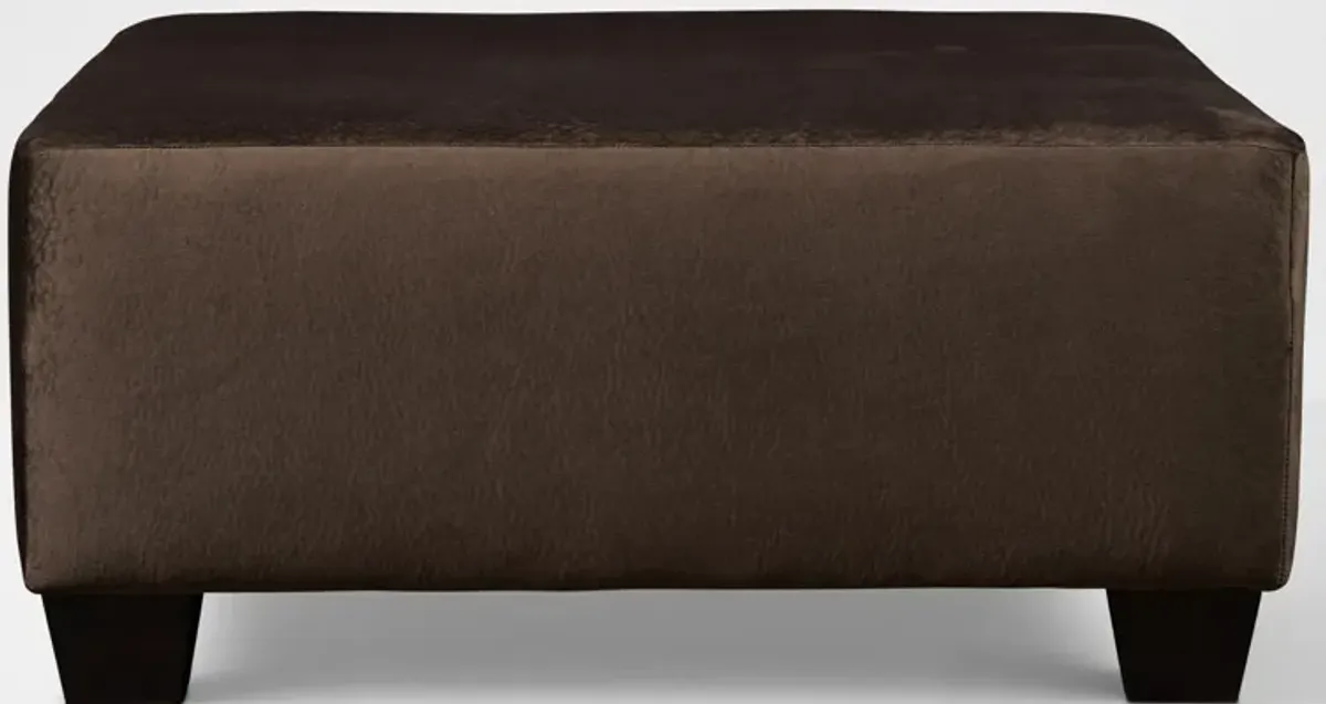 Cordelle Ottoman - Chocolate