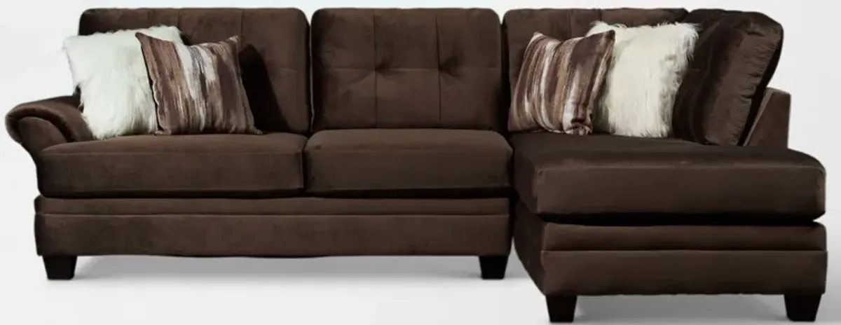 Cordelle 2-Piece Sectional with Right-Facing Chaise - Chocolate