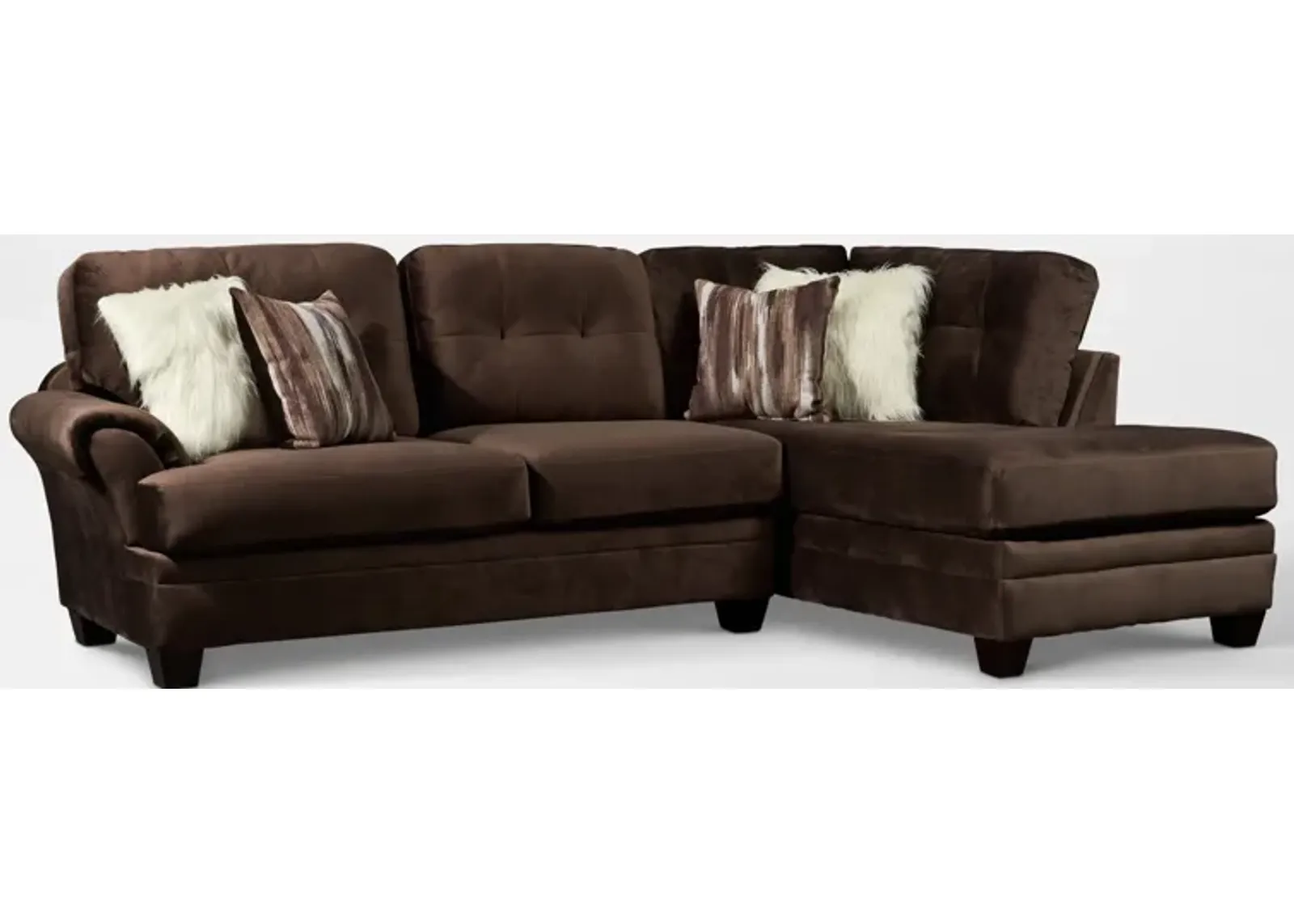 Cordelle 2-Piece Sectional with Right-Facing Chaise - Chocolate