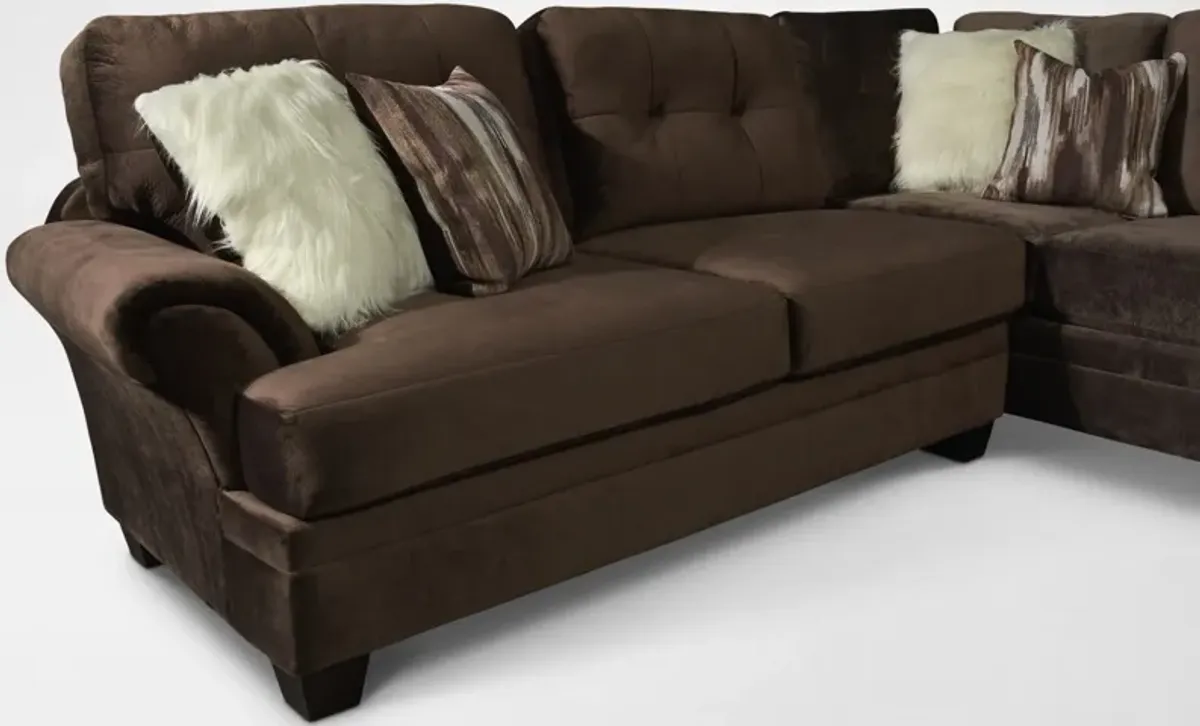 Cordelle 3-Piece Sectional with Right-Facing Chaise - Chocolate