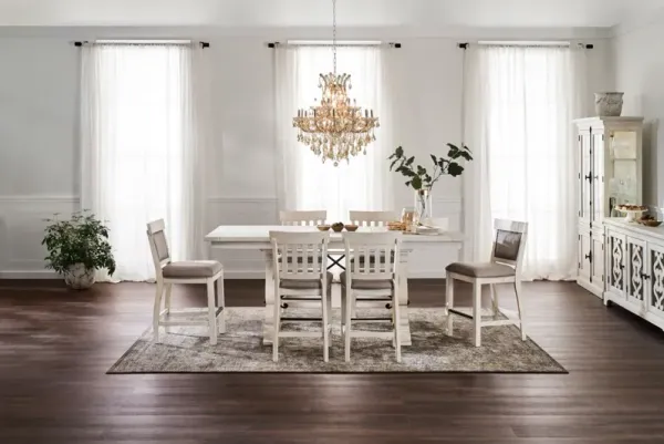 Charthouse Counter-Height Dining Table and 4 Stools - Alabaster