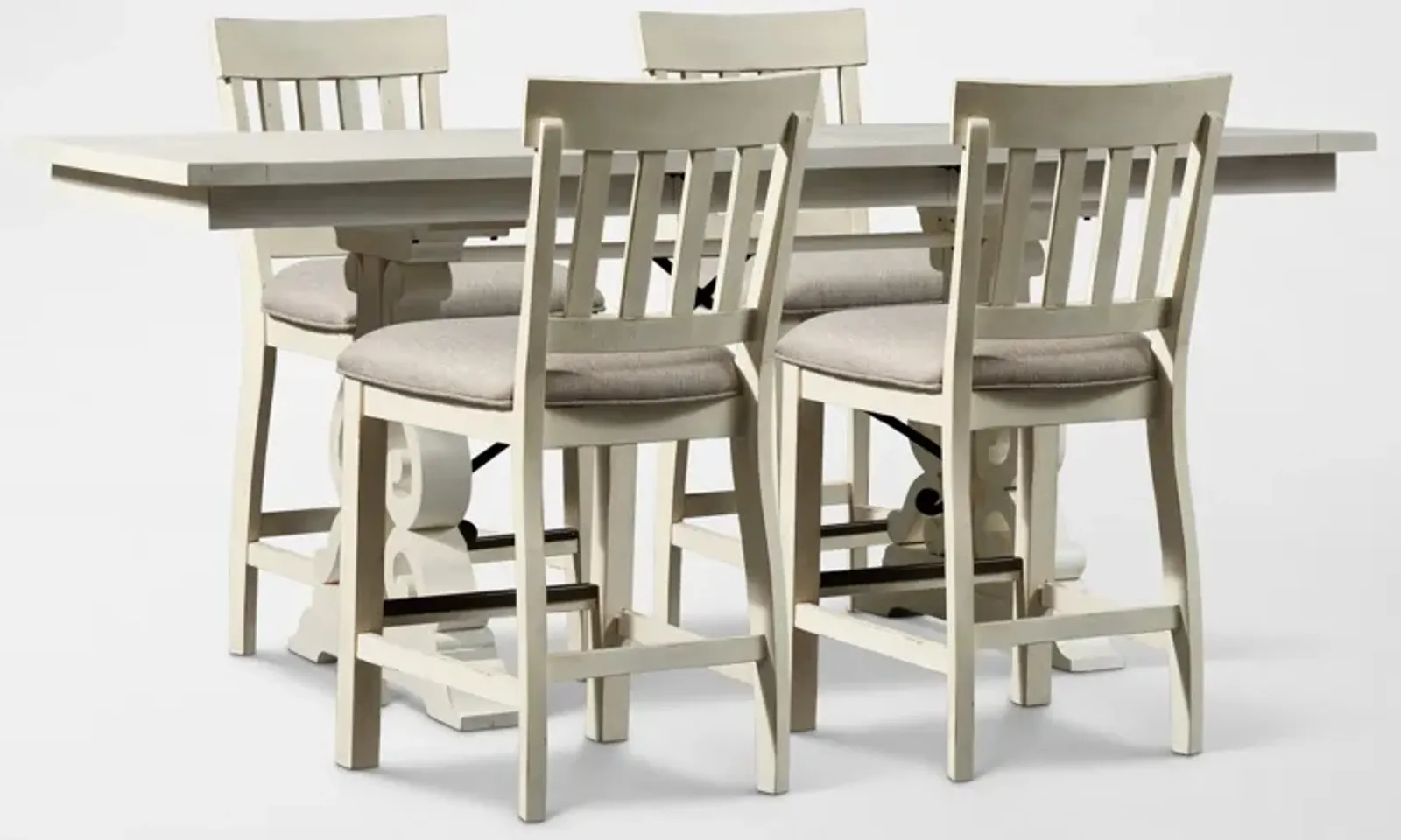 Charthouse Counter-Height Dining Table and 4 Stools - Alabaster