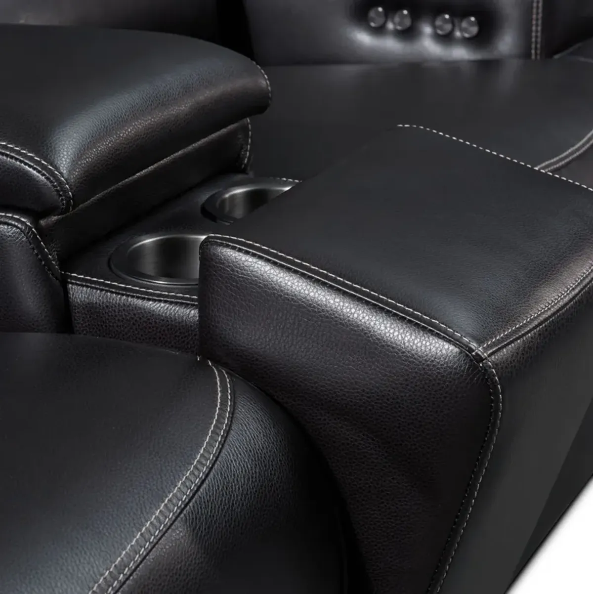 Preston Dual-Power Reclining Loveseat - Black