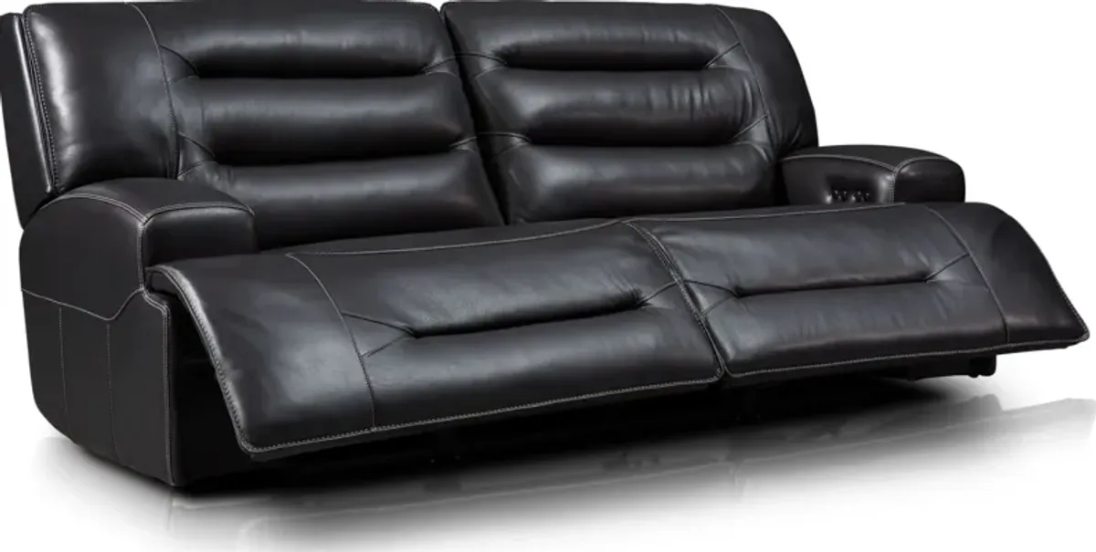 Preston Dual-Power Reclining Sofa and Recliner Set - Black