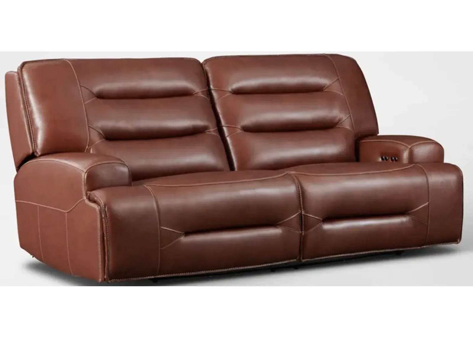 Preston Dual-Power Reclining Sofa - Caramel