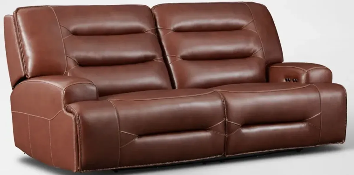 Preston Dual-Power Reclining Sofa - Caramel