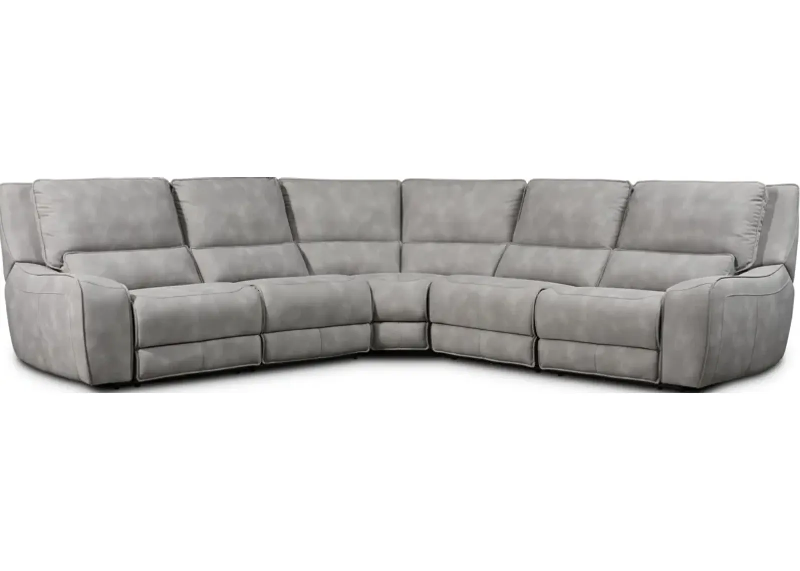 Holden 5-Piece Dual-Power Reclining Sectional with 3 Reclining Seats - Stone