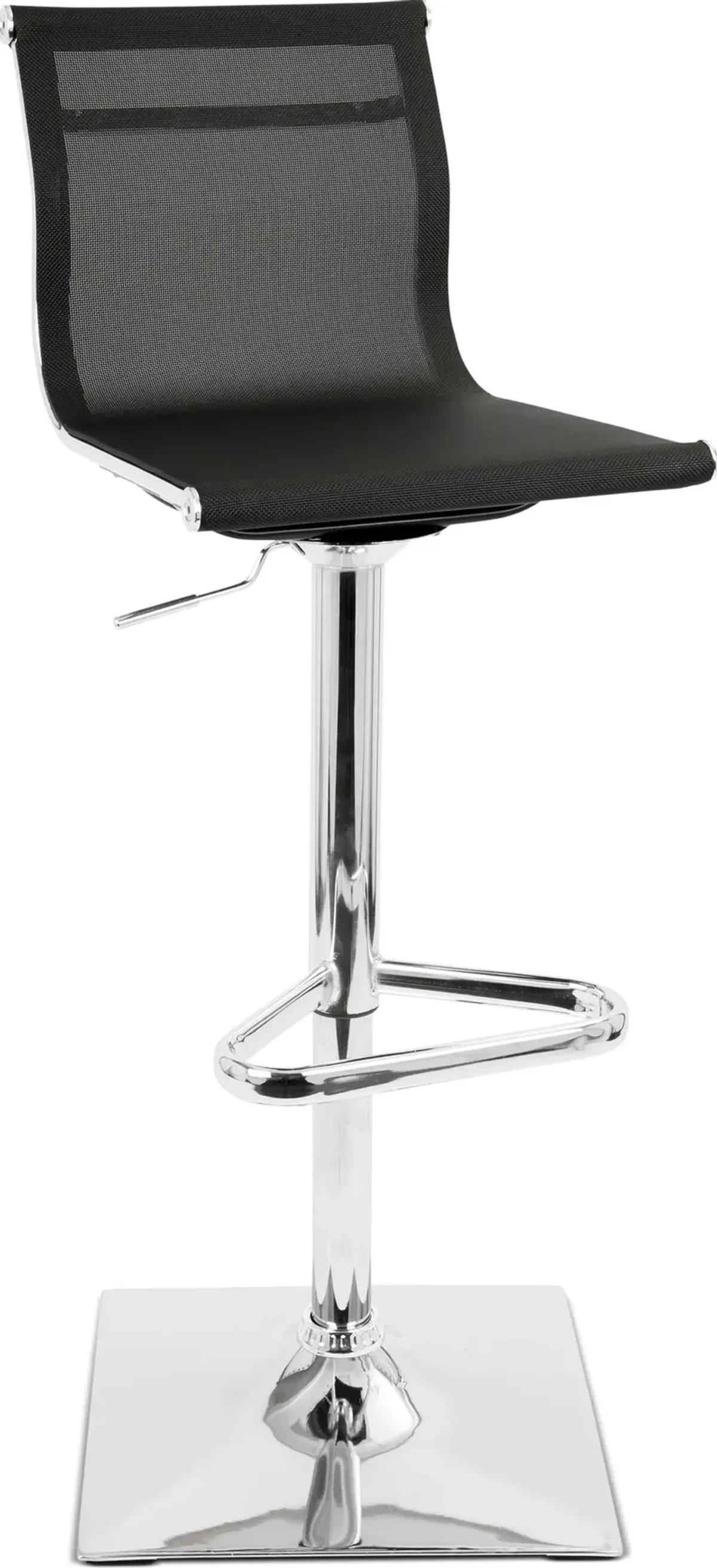 Bergen Adjustable Swivel Bar Stool - Silver/Black