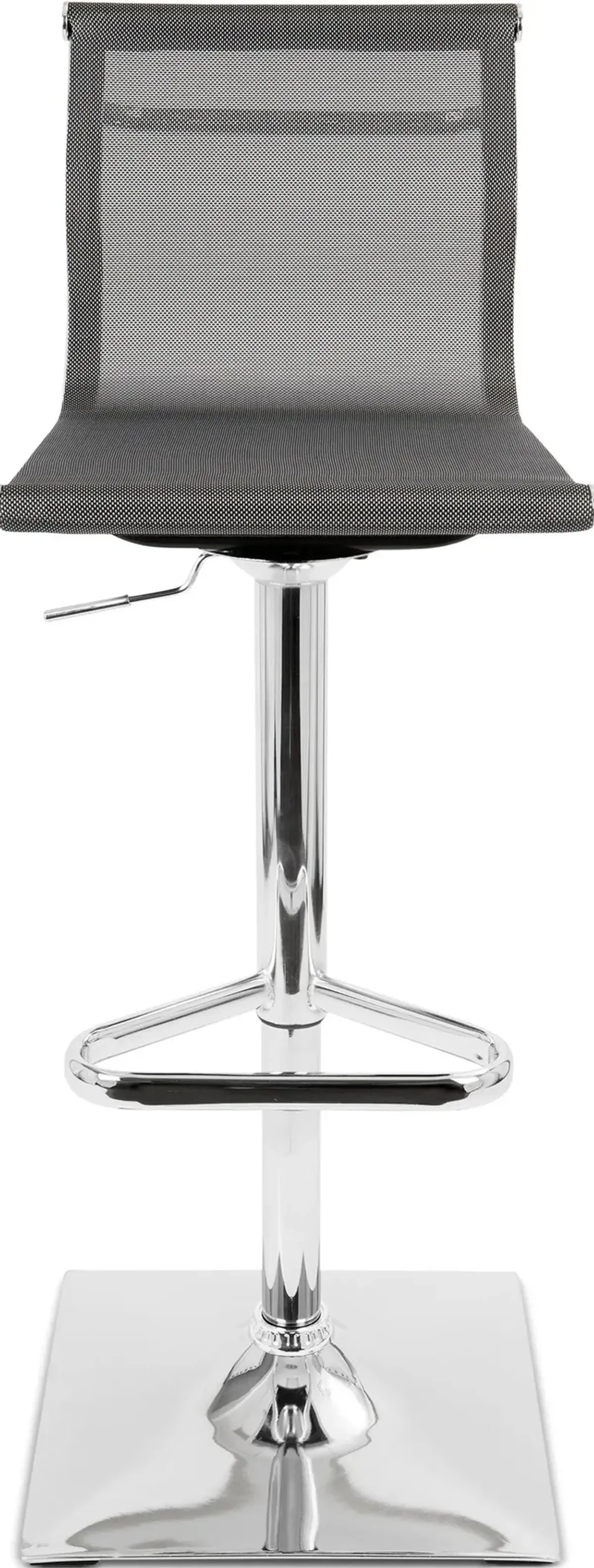 Bergen Adjustable Swivel Bar Stool - Silver/Silver