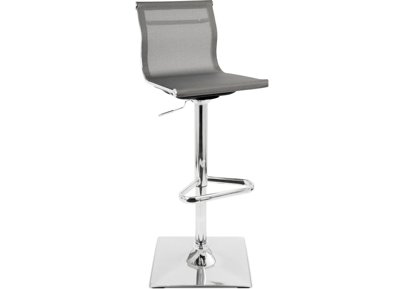 Bergen Adjustable Swivel Bar Stool - Silver/Silver